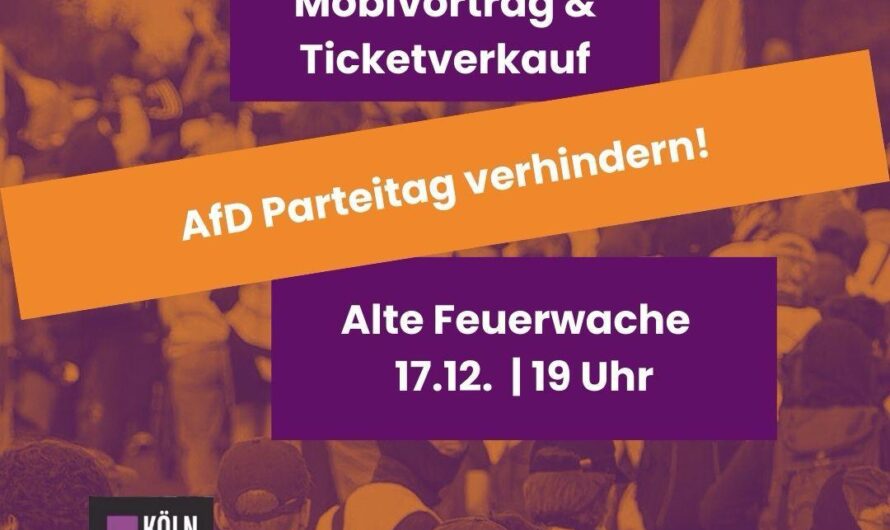 Offener Treff von „Köln gegen Rechts“ am 17.12.2024