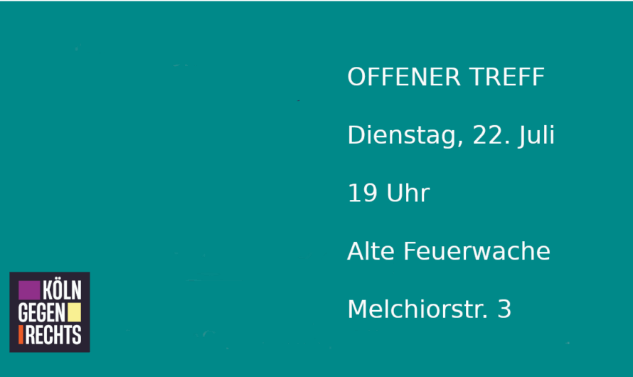 Offener Treff am Dienstag, dem 22. Juli 