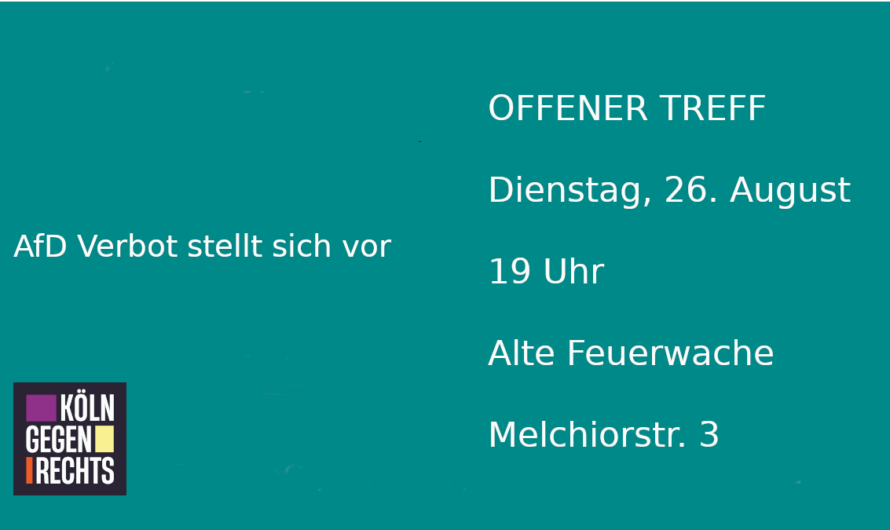 Einladung zum Offenen Treff am 26. August