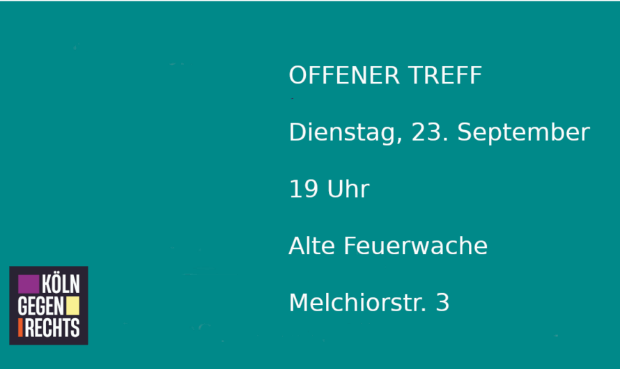 Offener Treff am 23. September in der „Alte Feuerwache“
